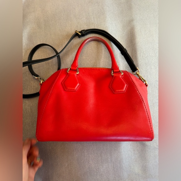 Kate Spade New York Madison Saffiano Leather Duffle Crossbody Bag in Red - Picture 8 of 13